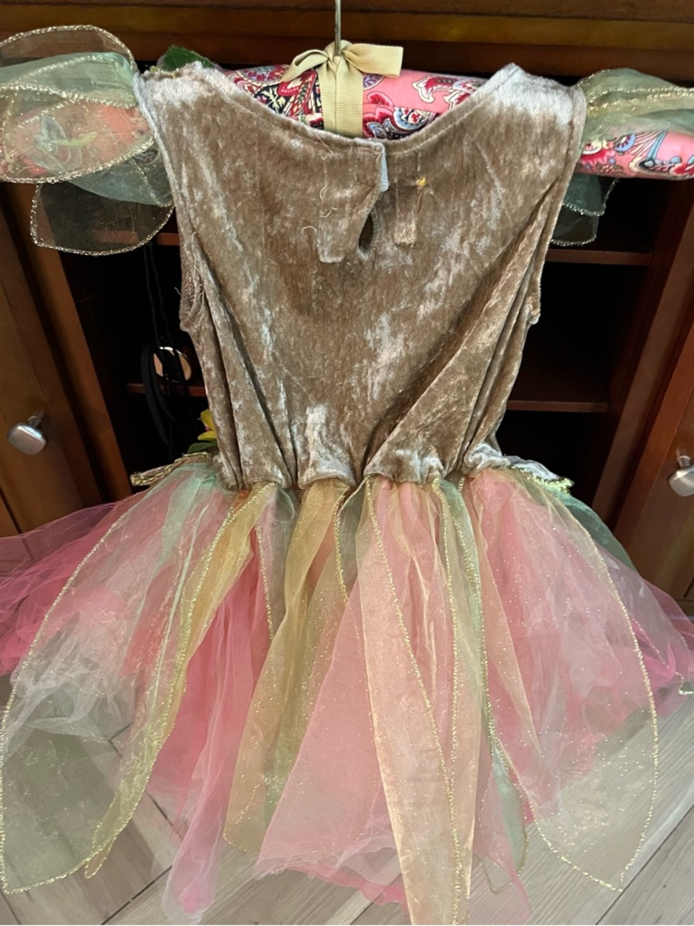 Fairy Dust Little Girls Birthday Pink Flowers Costume Dress & Headband Size 4 - Picture 5 of 10